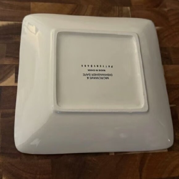 NEW S4 Pottery Barn Denver Plaid Appetizer Plates Christmas Ceramic Snack Plate - Picture 4 of 5